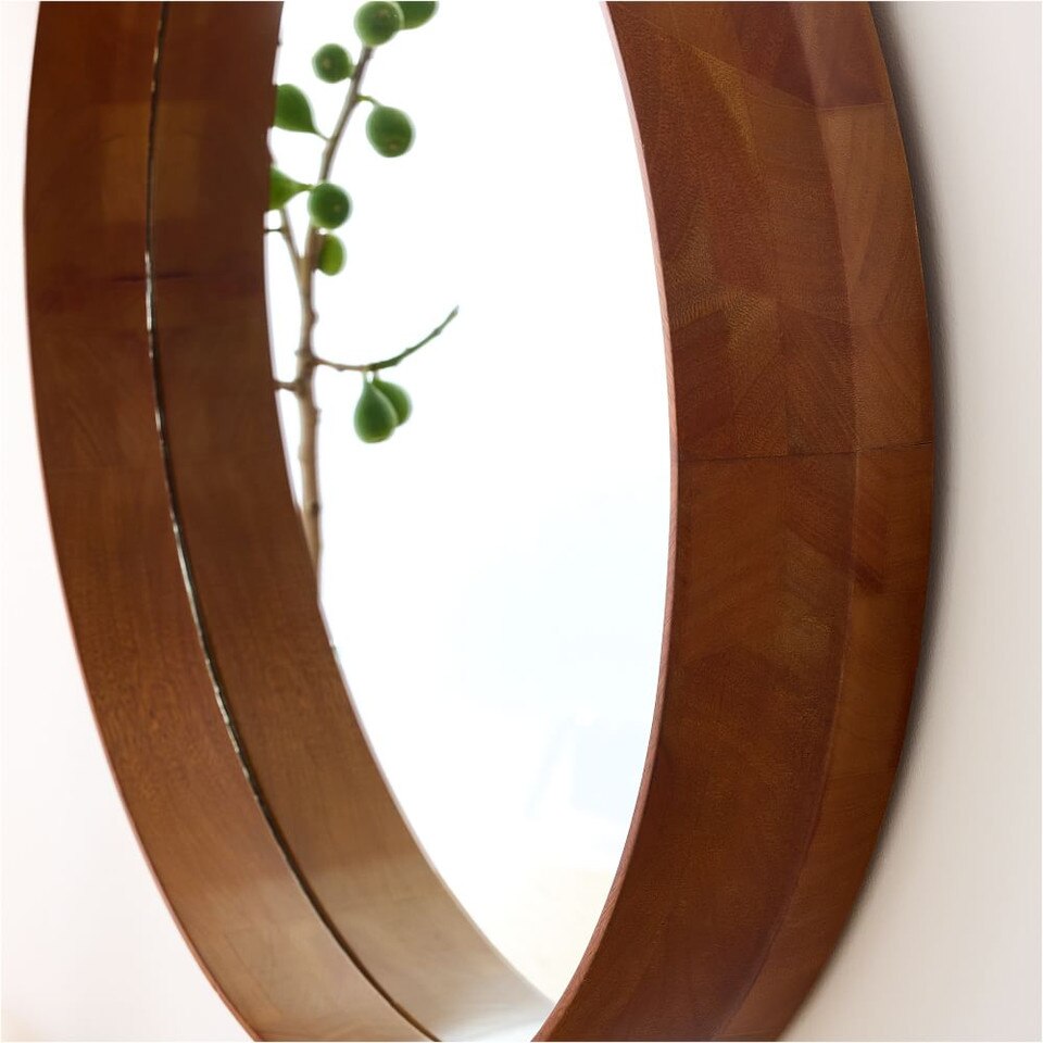 Wood Frame Ledge Round Wall Mirror West Elm UK